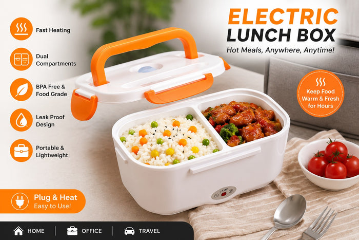 Electric Portable Lunch Box – Food Warmer with Dual Compartments