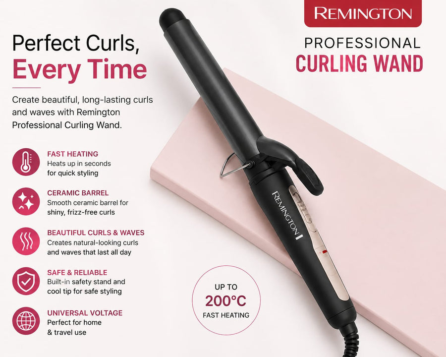 Remington Professional Curling Wand – Fast Heating Hair Curler